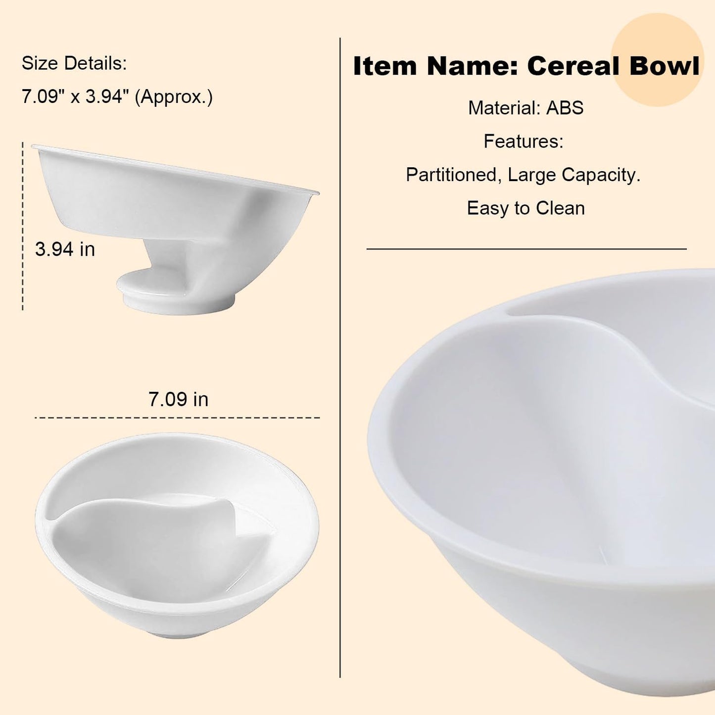 3.94 "x7.09" Non-Wet Cereal Bowl